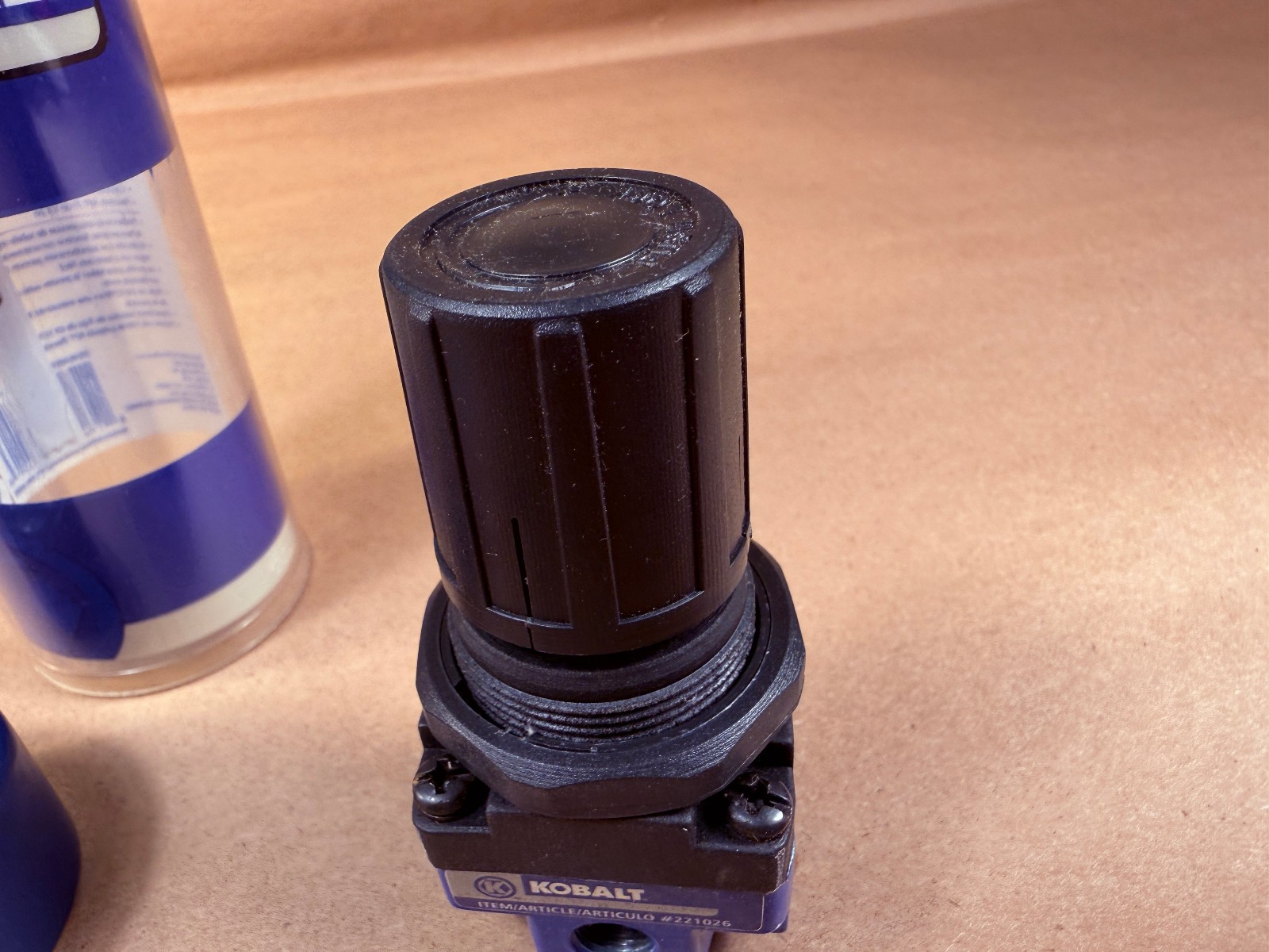 Kobalt KBA10700AV 221026 Mini Air Pressure Regulator Push Lock 125-PSI Max 125°F