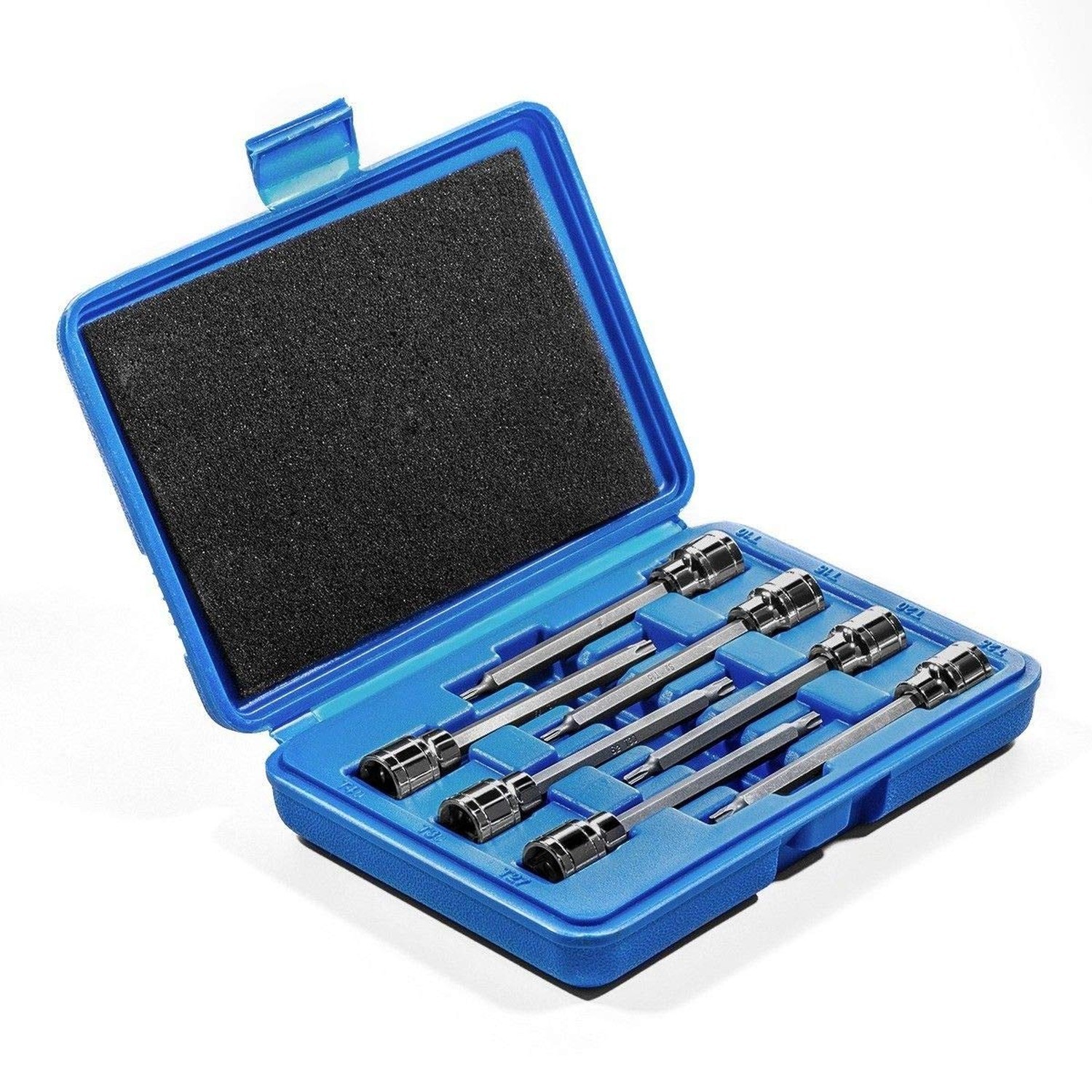 Stark USA 7 Pieces 3/8″ Drive Extra Long Torx Star Bit Socket Set, T10-T40, C…