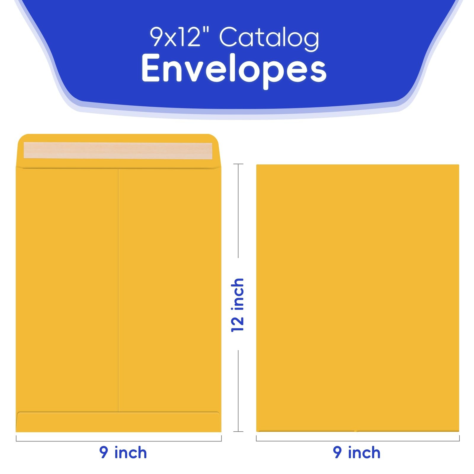 25 Pack 9 x 12 Catalog Mailing Envelopes Self-Seal Brown Kraft Manilla Envelo…