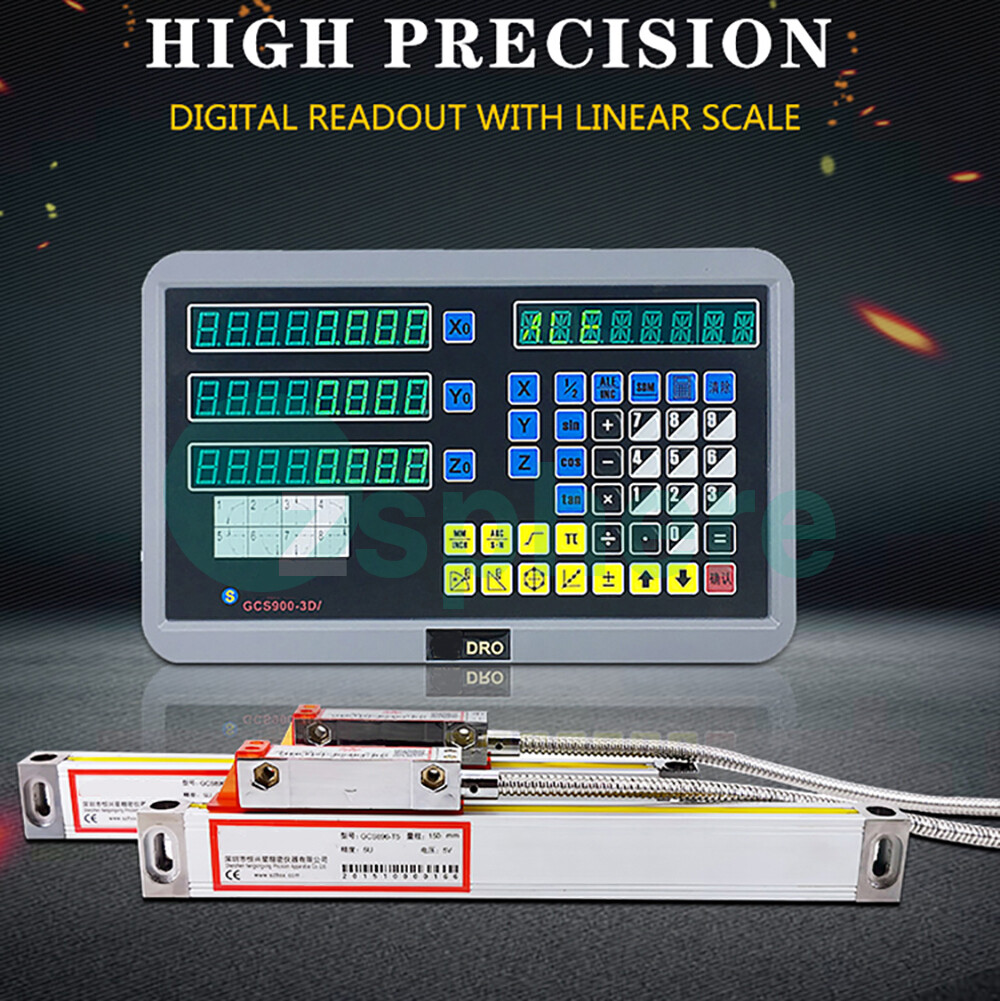 2/3Axis Digital Readout DRO TTL Glass Linear Scale Encoder CNC Milling Lathe US
