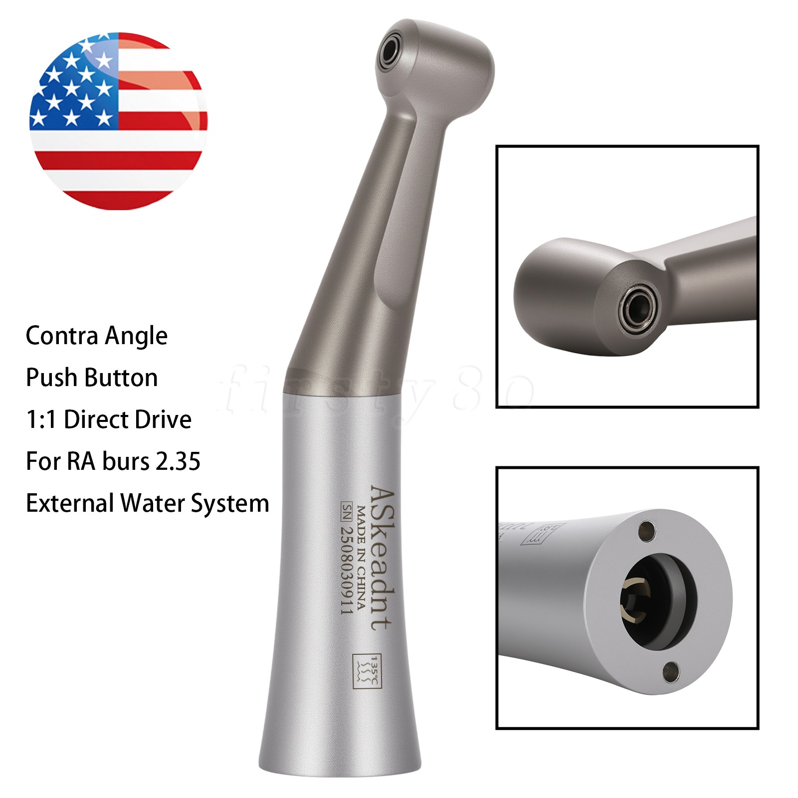 Dental 1:1 Low Speed Contra Angle Handpiece Implant For ø2.35mm Bur FX205 E-Type