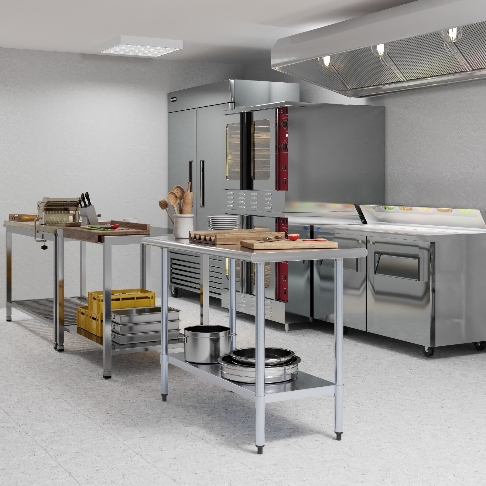 Jefferson 24 in. x 48 in. Stainless Steel Table With Shelf. NSF
