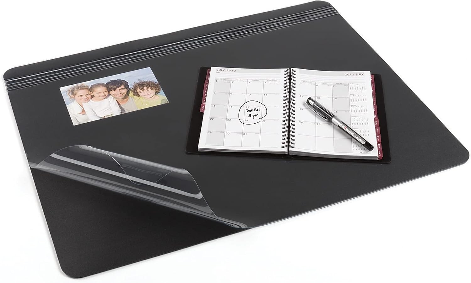 Overlay Desk Pad 19in. x 24in. Black/Clear 48174-OD