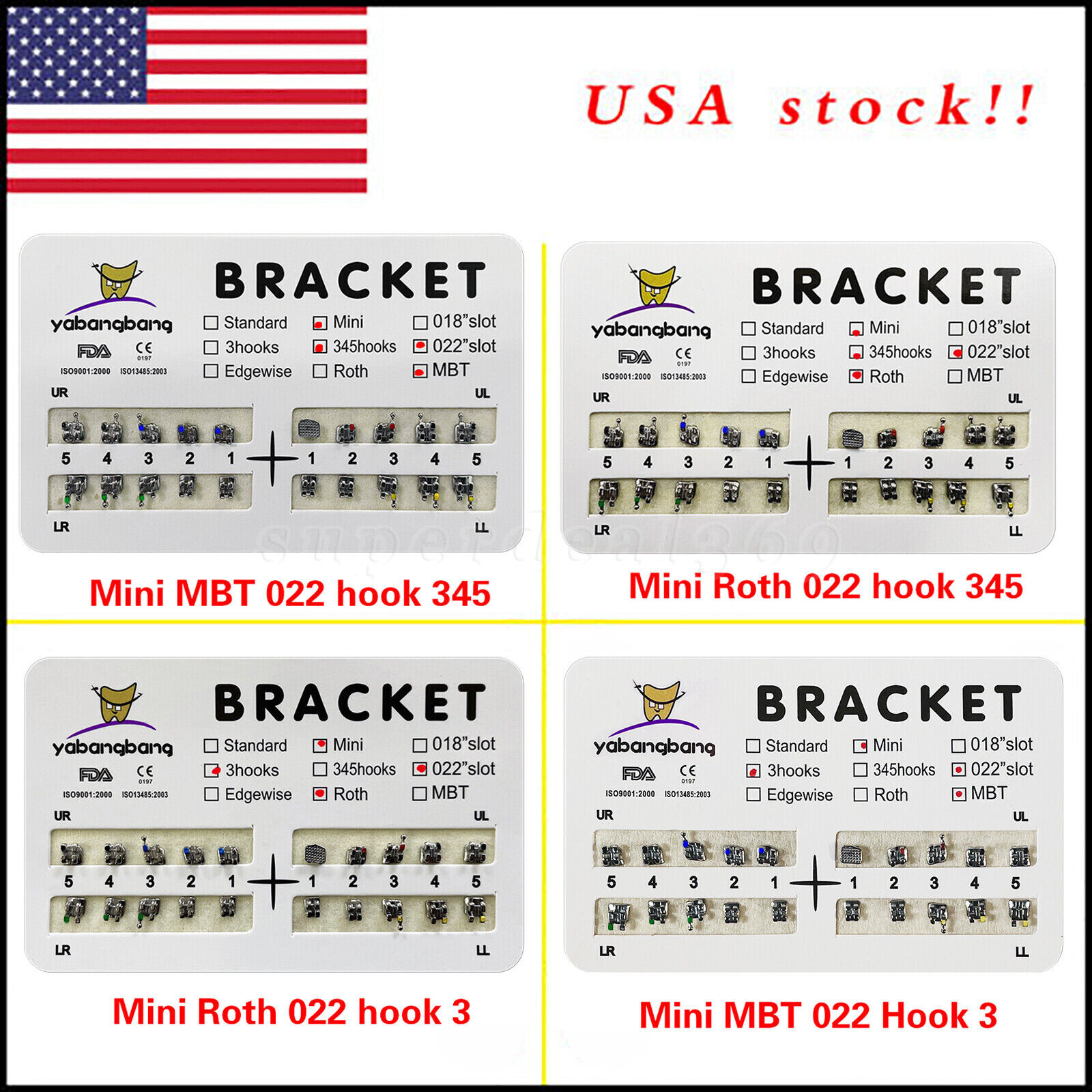 Dental Orthodontic Mini/Standard Bracket Braces / Elastic Niti Arch Wires sa