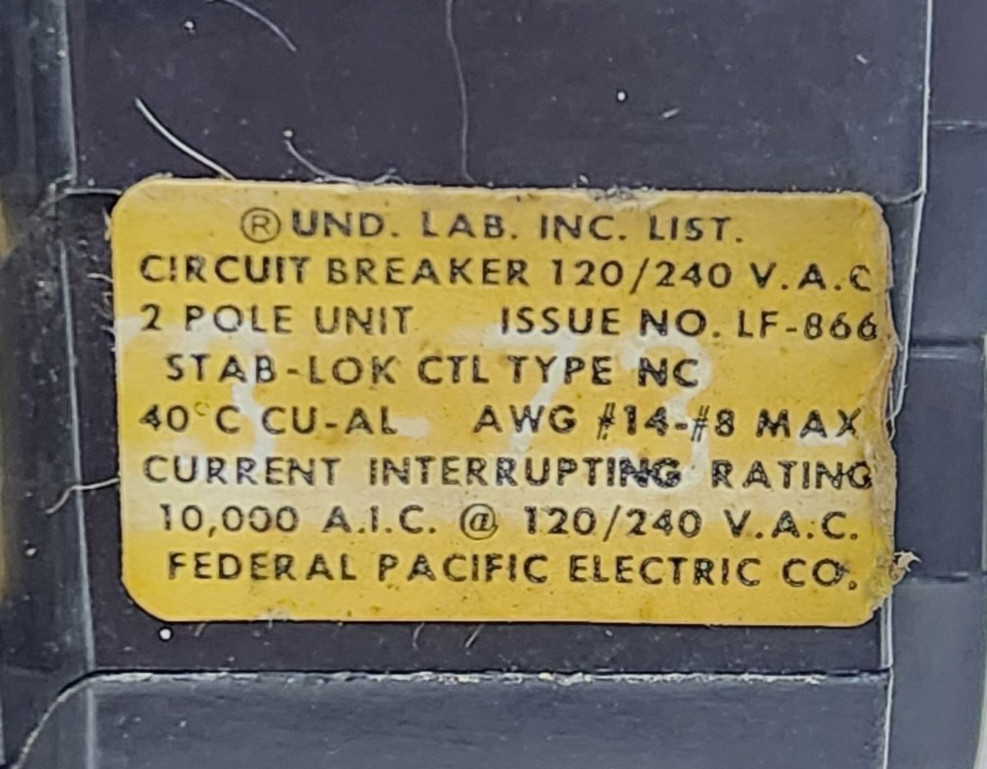 😎 FEDERAL PACIFIC FPE 30 AMP STABLOK CIRCUIT BREAKER 120/240 VAC 2 POLE NC230