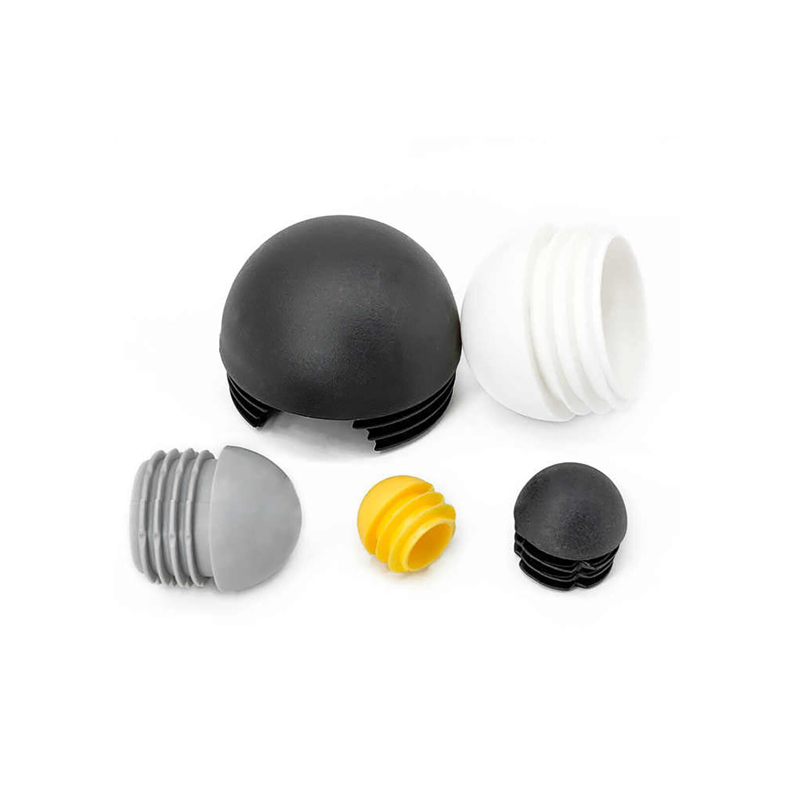 Domed Round Plastic Tube End Caps Insert Bungs Blanking Plugs Stoppers 13mm-76mm