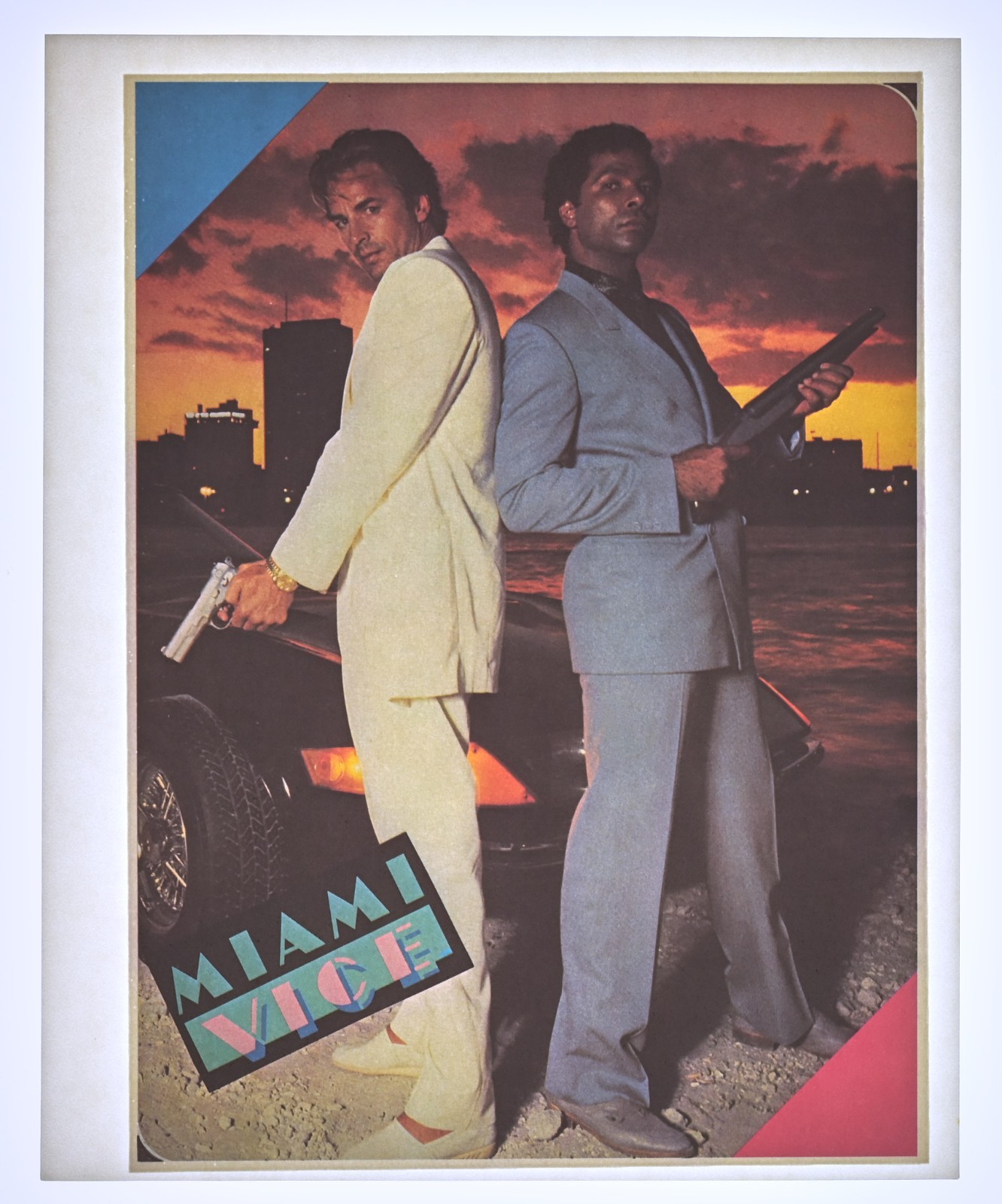 Original VINTAGE 1980s Heat Transfer | Miami Vice Poster