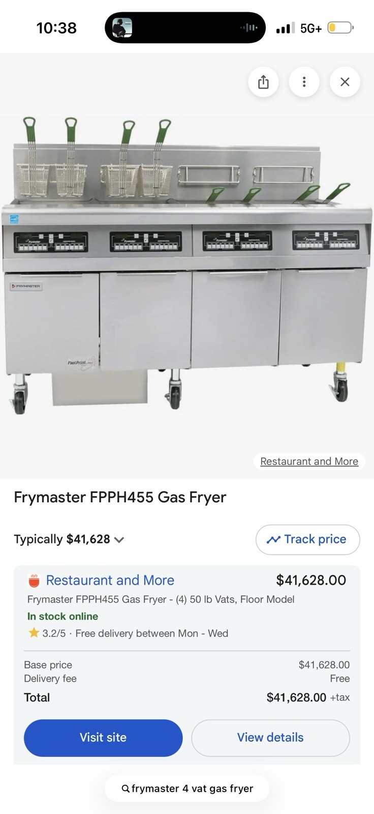Frymaster FPPH455 Floor Model Gas 4-Vat Deep Fryer 50 lb, Filtration $5000 OBO