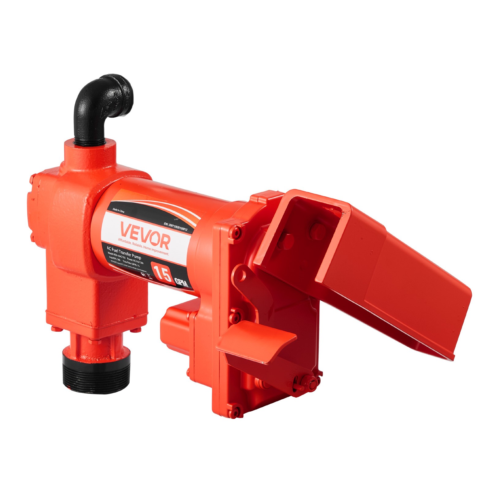 VEVOR Fuel Transfer Pump 110V Electric Oil Pump 15 GPM 57 L/min with Fuel Nozzle
