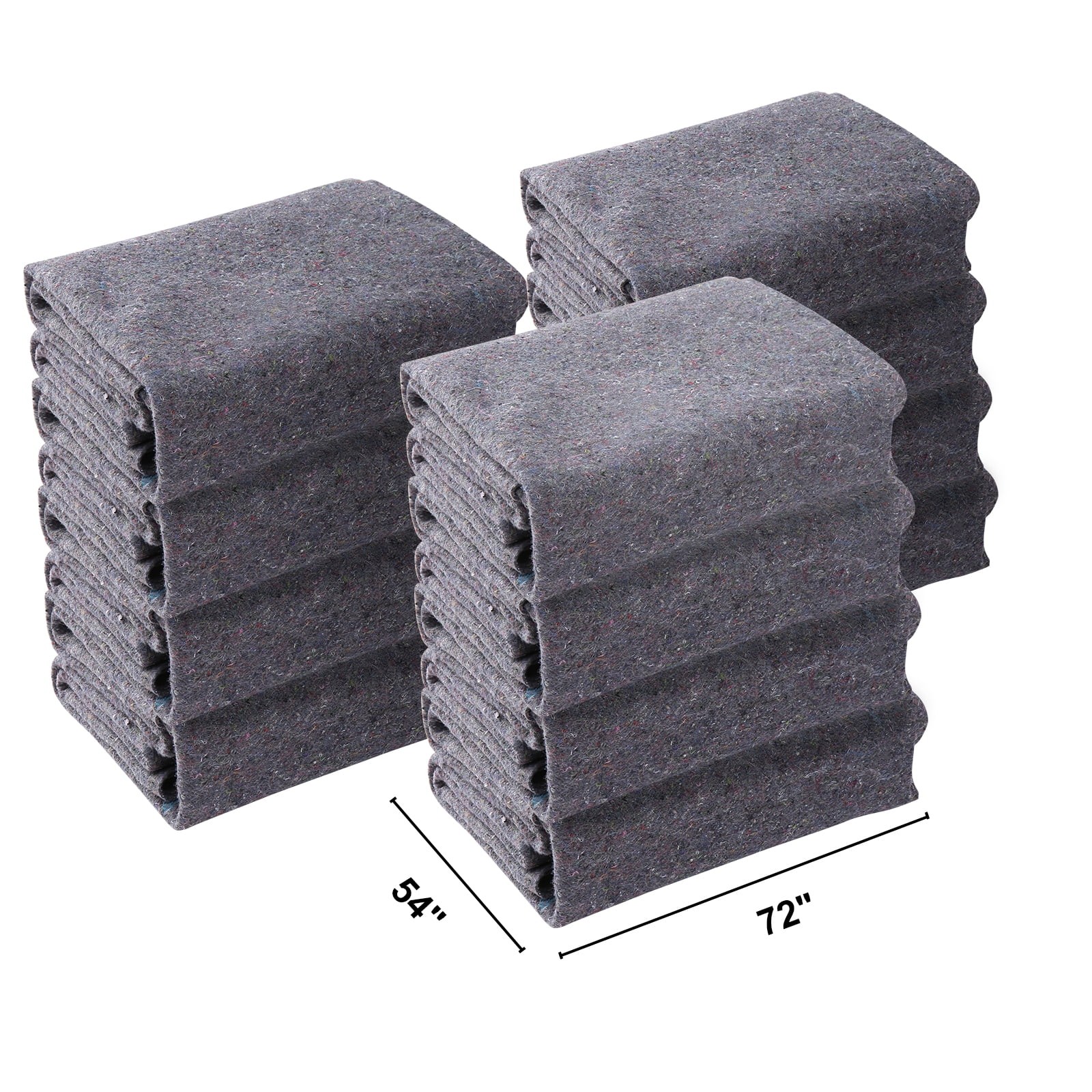 KFFKFF 72″ x 54″ Recycled Cotton Moving Blankets (12-Pack)