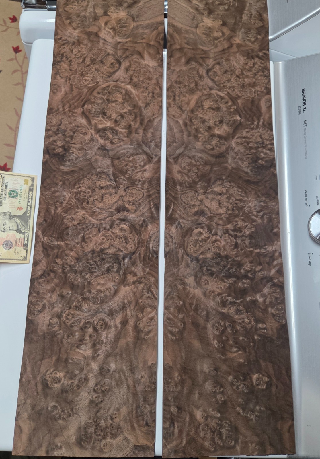 Walnut Burl Veneer:) 4@ 8×34″