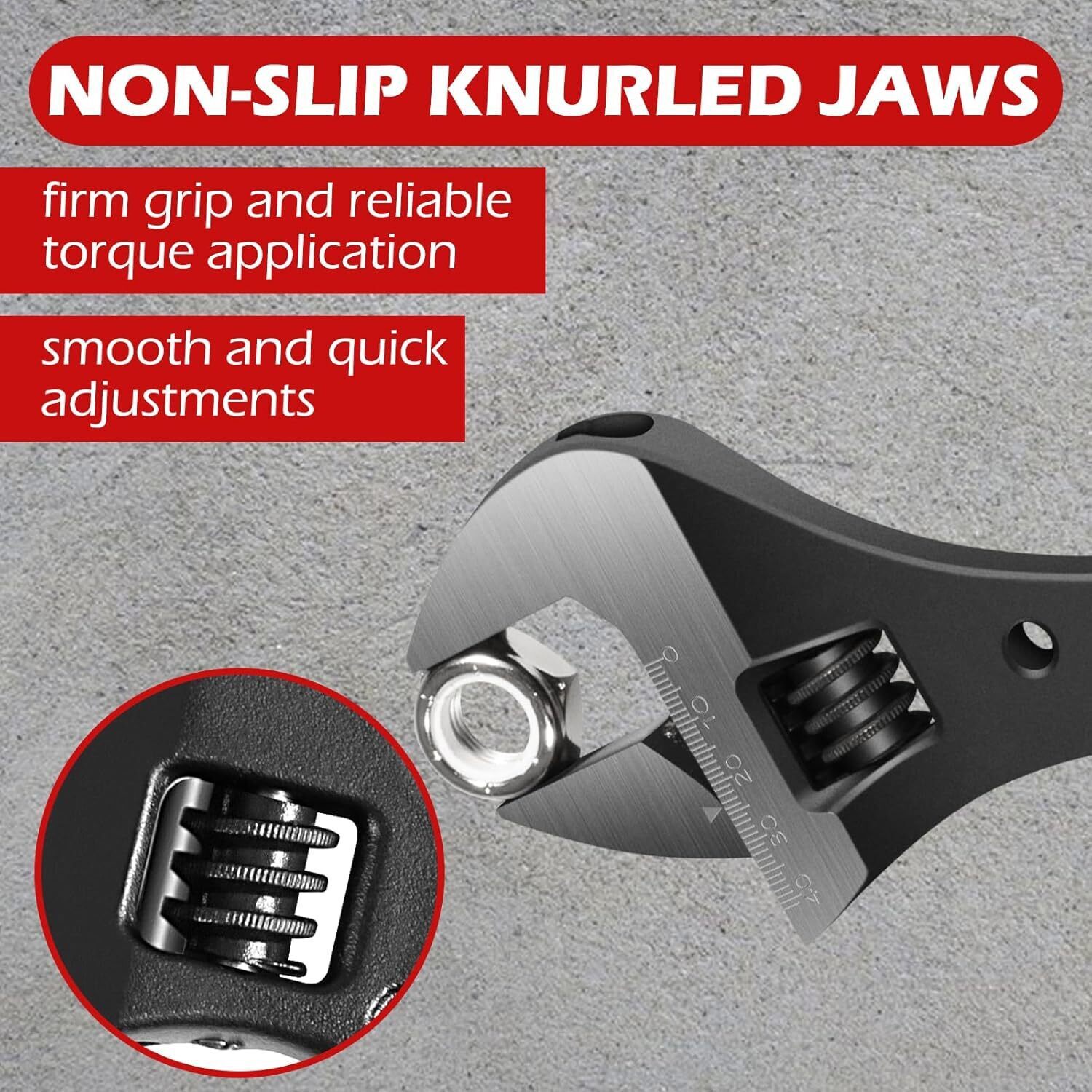 3239 16″ Extra Wide Adjustable Wrench 1‑5/8″ Opening For Nuts & Bolts Up to 1″