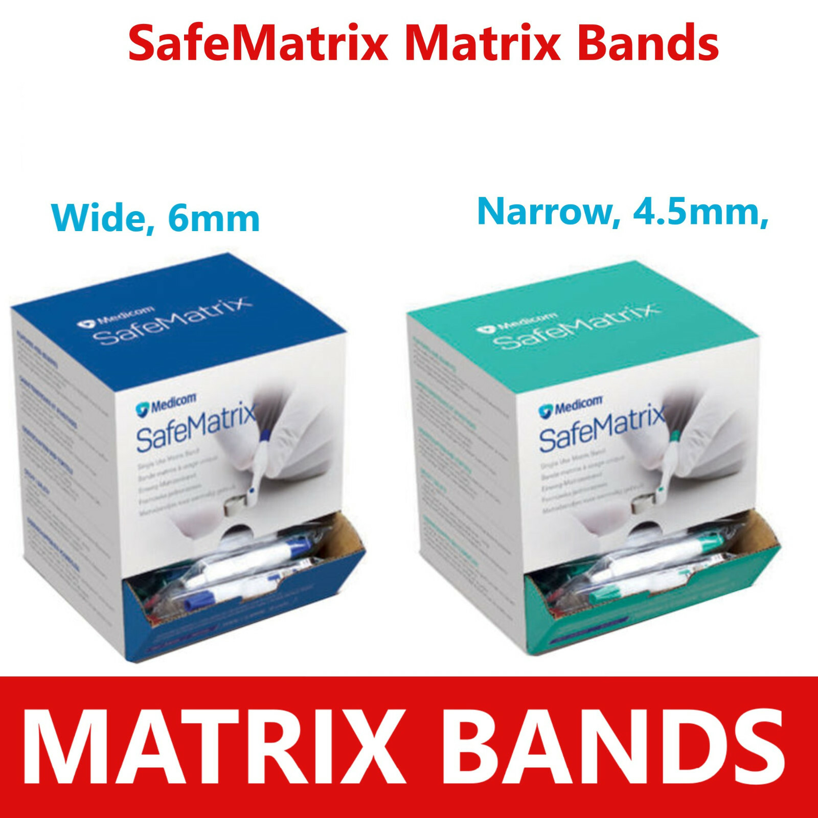 Dental Pro-Matrix Band Narrow, 4.5 mm, Wide, 6.0 mm, Matrix Bands Curve Contour