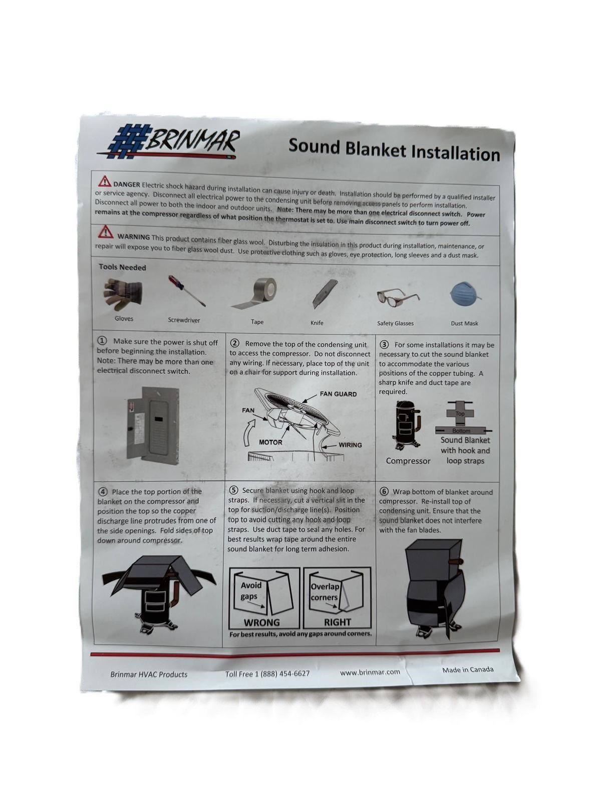 SBUHD Universal-Fit Sound Blanket for Compressor to 10″ x 10″ x 19″ (#0421AC)