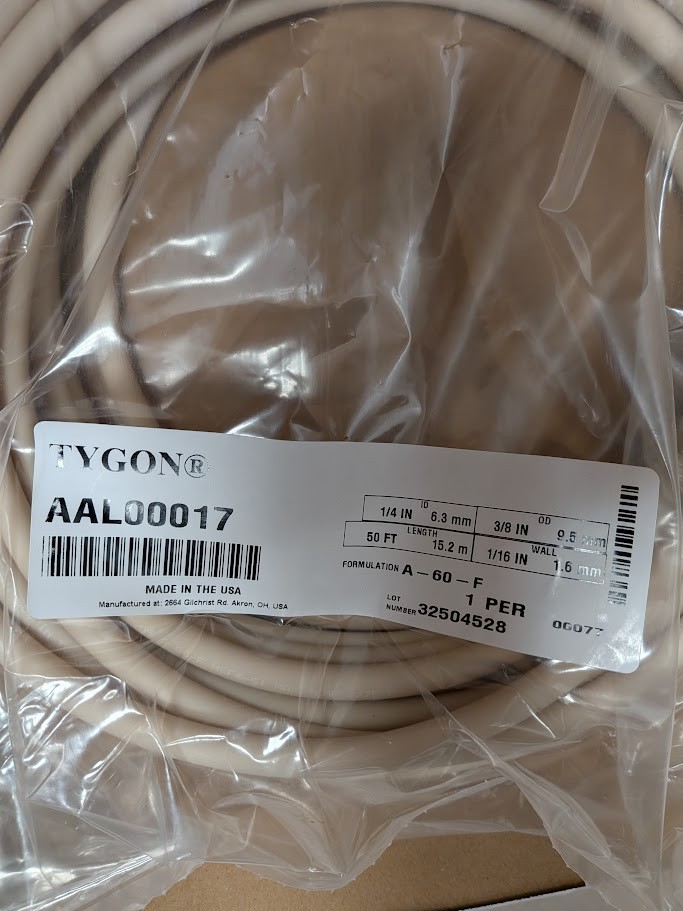 Tygon Norprene® A-60-F Tubing AAL00017 3/8″ OD x 1/4″ ID x 1/16″ Wall x 50 Ft