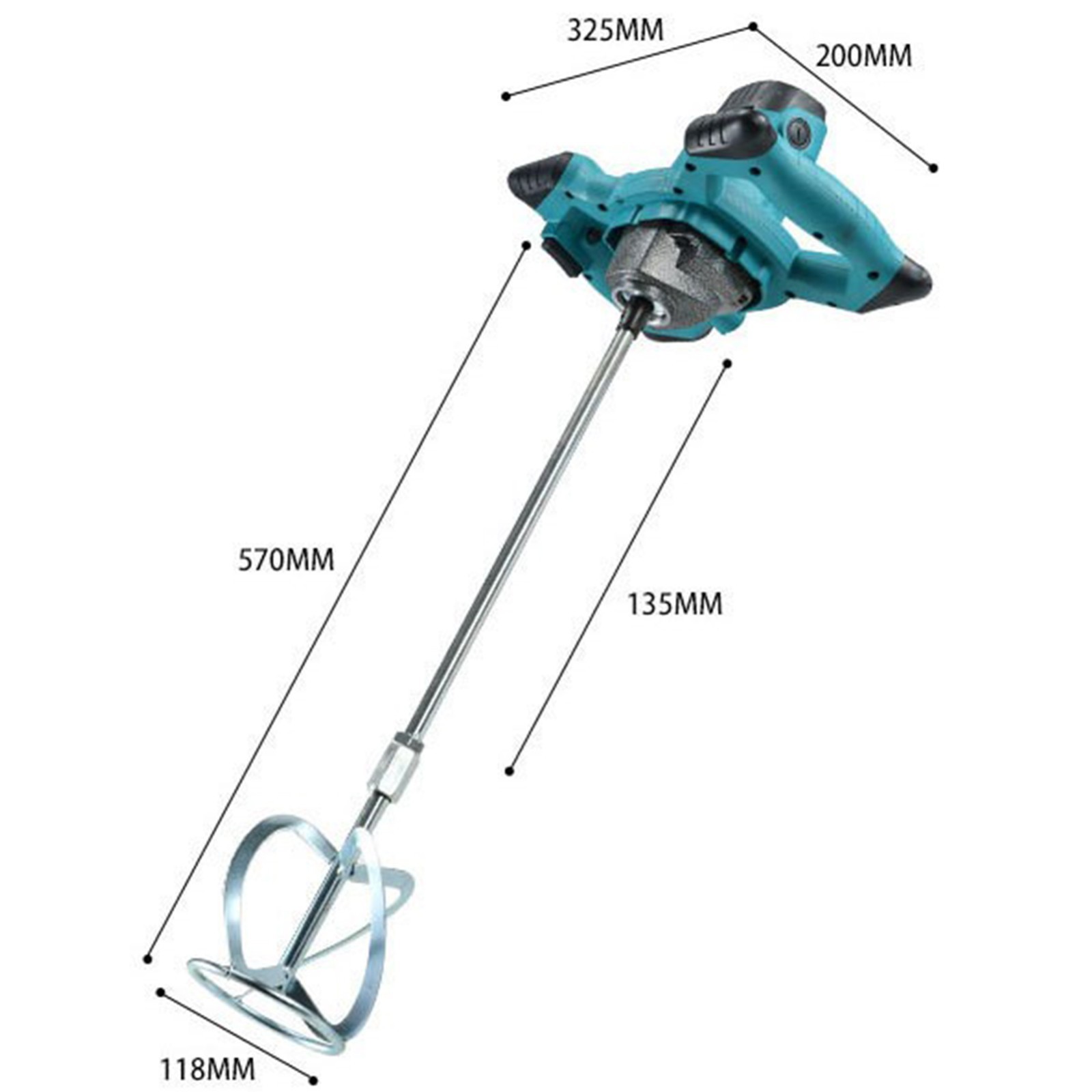 2500W Electric Cement Mixer Handheld 6 Speed Paint Concrete Mixing Machine US