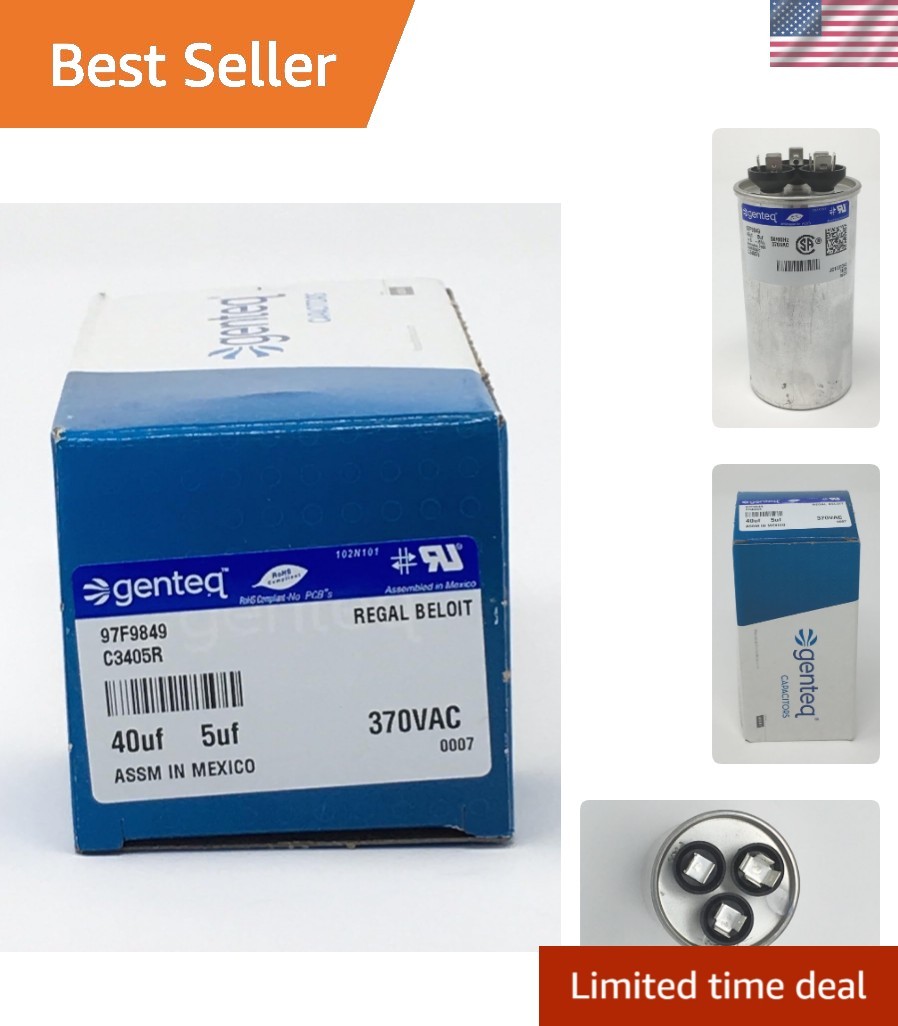 C3405R 97F9849 Capacitor Motor Run, 40/5Uf, 6%, Case, 370V