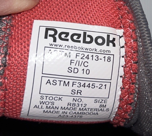 REEBOK Women’s ASTM F2413-18 Work Shoes,SZ: 8 M,Steel-toed,oil/slip resistant
