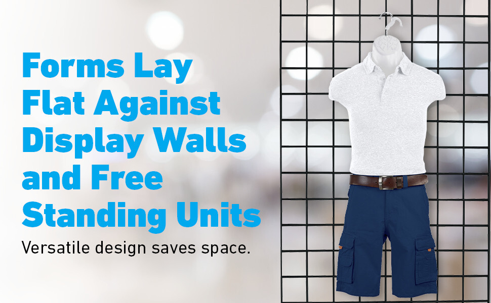 3 Clothing Display Torso Forms Fits S-L Hanging Male Mannequin White Hollow Back