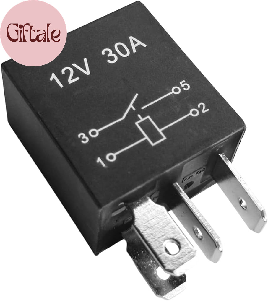 2PCS Car Starter Relay, 4 Pin 12V 30A Waterproof Vehicle Engine Standard Relays,