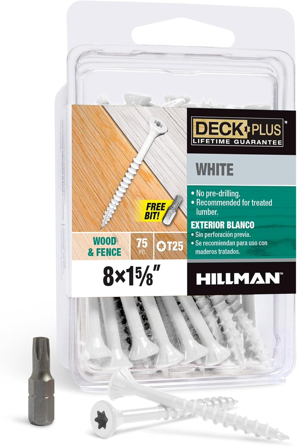 Deck plus 2-1/2 Inch Epoxy Coated Exterior Wood and Fence Screws #10 X 2-1/2″ To