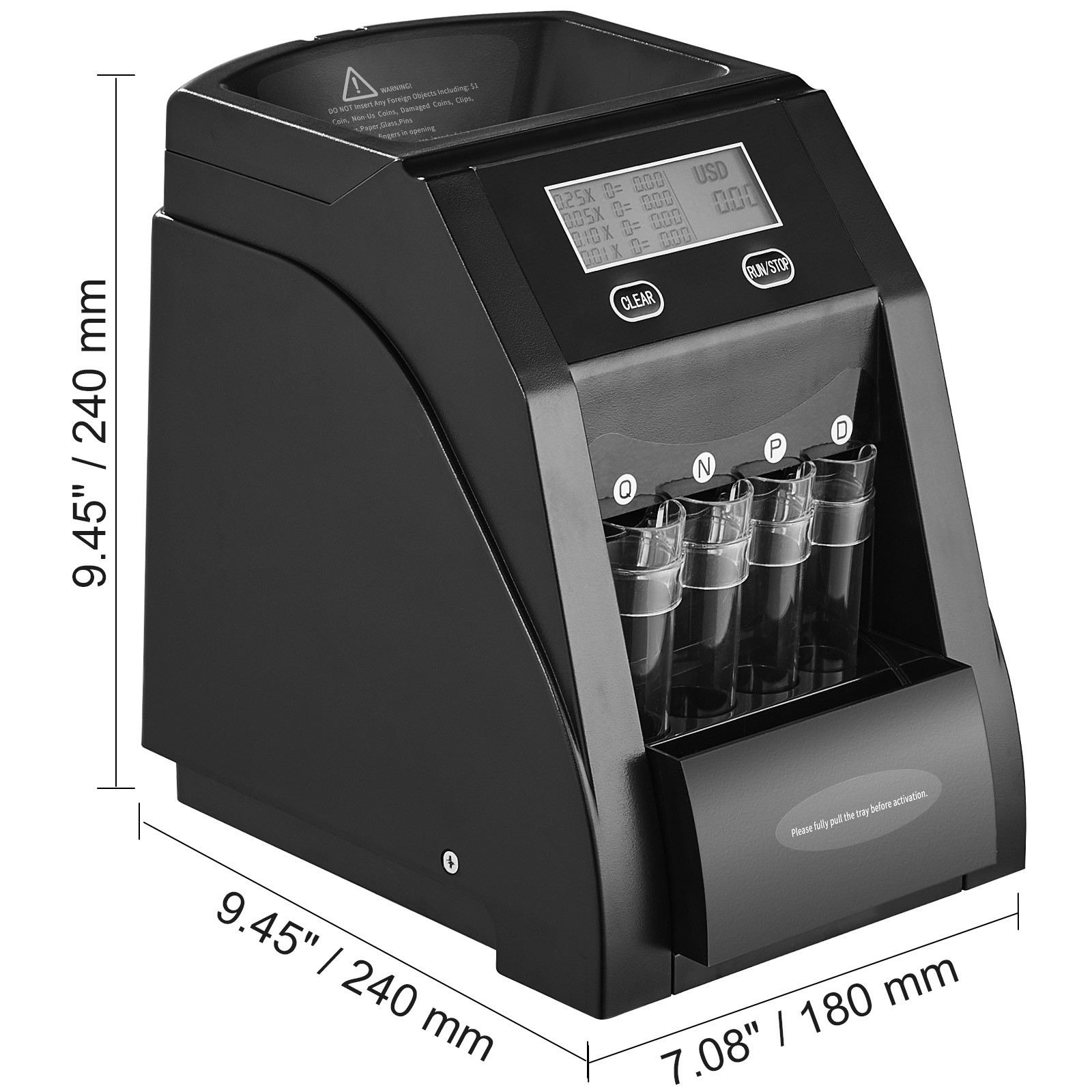 Uimoso USD Coin Sorter Wrapper Roller 150 Coins/min 4 Coin Tubes Store 200 Coins