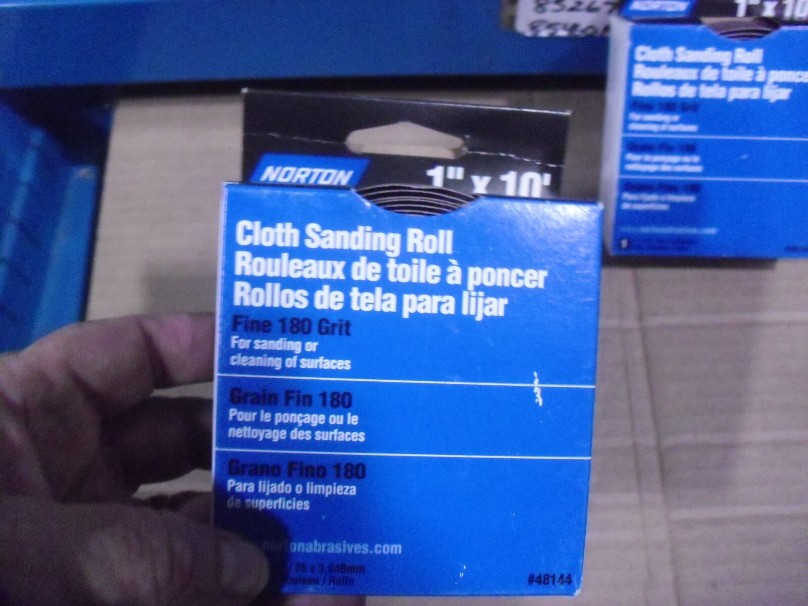 TWO !! Norton 10 Ft x 1 In x 180 Grit Cloth Sanding Rolls 48144