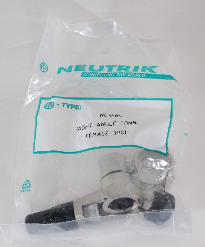 Neutrik NC3FRC Right Angle Female 3 Pin XLR Connector NC3FRC – NOS