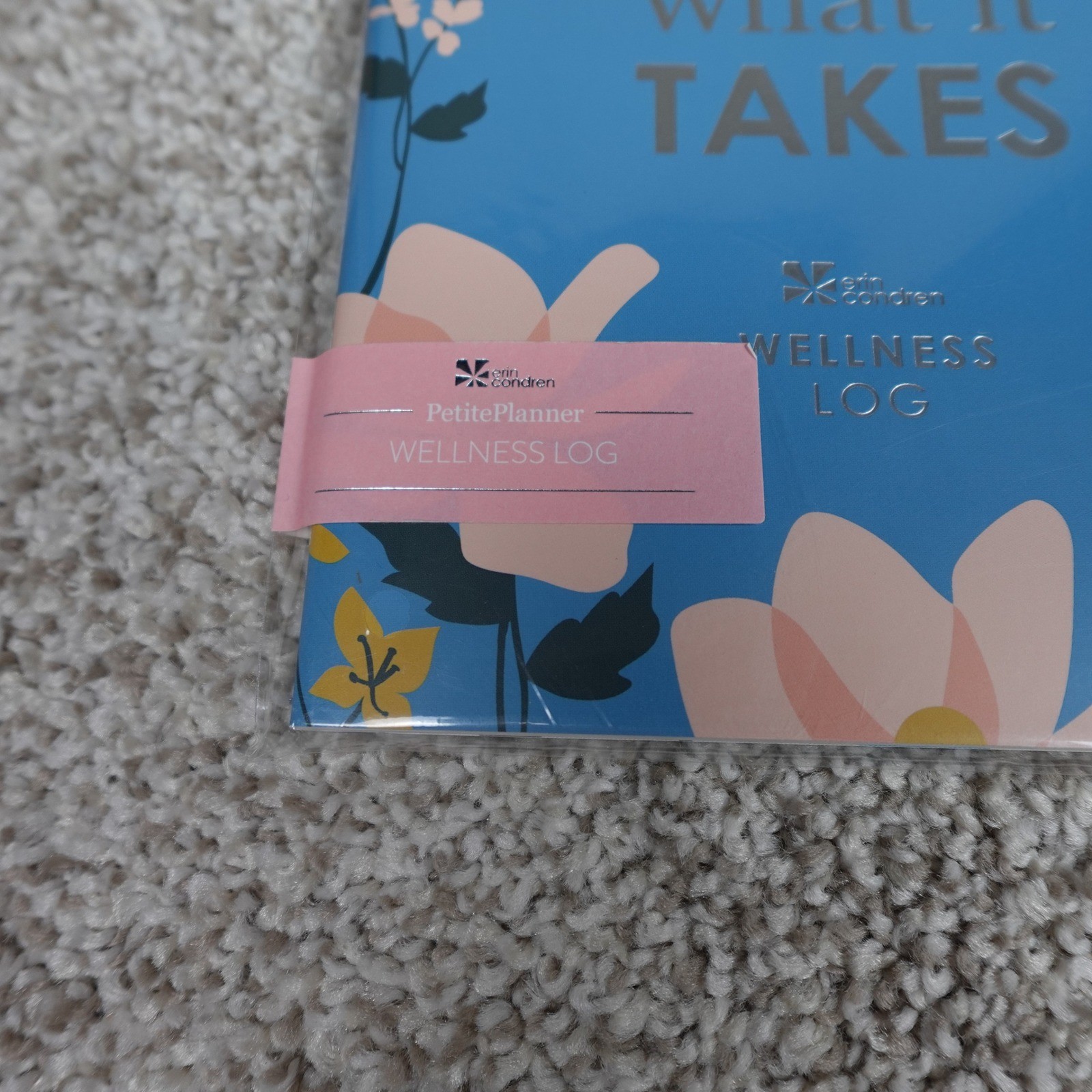 Erin Condren PetitePlanner Wellness Log Blue Floral You Have What It Takes New