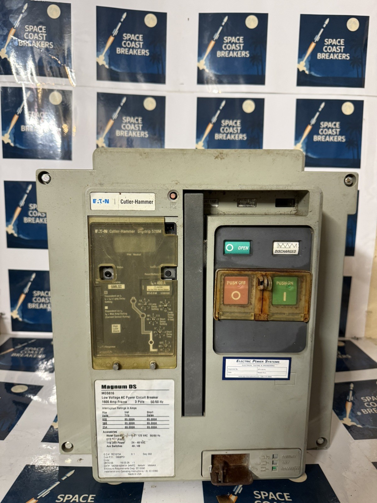 EATON CUTLER-HAMMER MAGNUM DS MDS6163WEA 1600AMP LOW VOLTAGE AC CIRCUIT BREAKER
