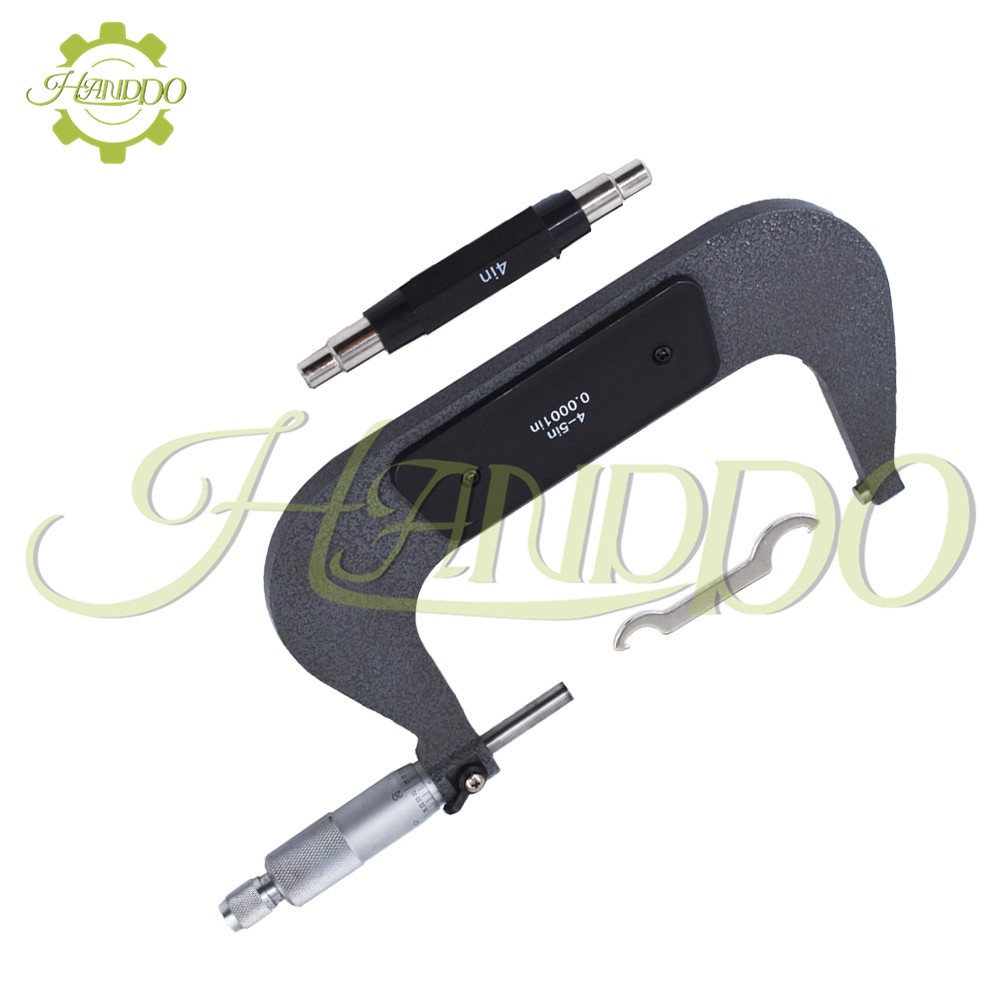 Outside Micrometer 4-5″/0.0001″ Carbide Tipped Precision Micrometer