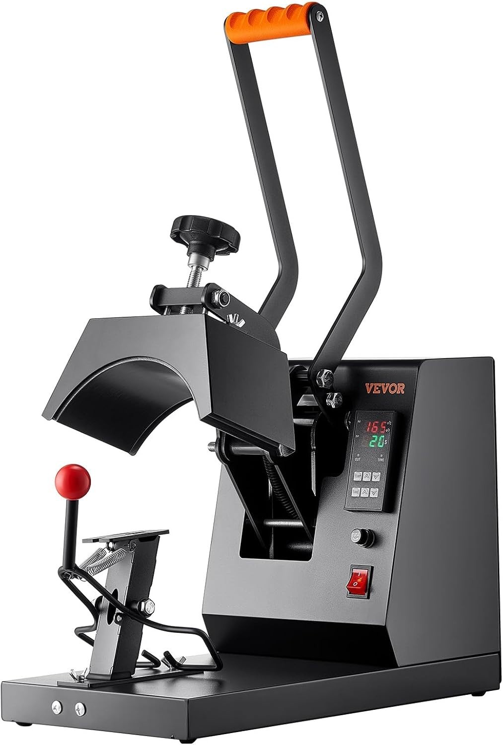 4-in-1 Heat Press Machine for Hats with 6x3inches Curved Teflon-Coated Heat P…