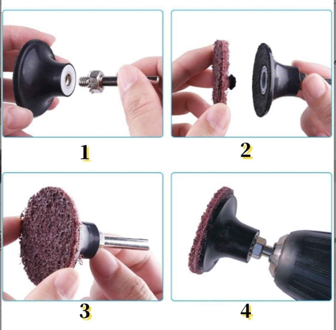 SIGNI 25pcs 3 inch Medium Abrasive Non Woven Nylon Quick Change Surface Conditio