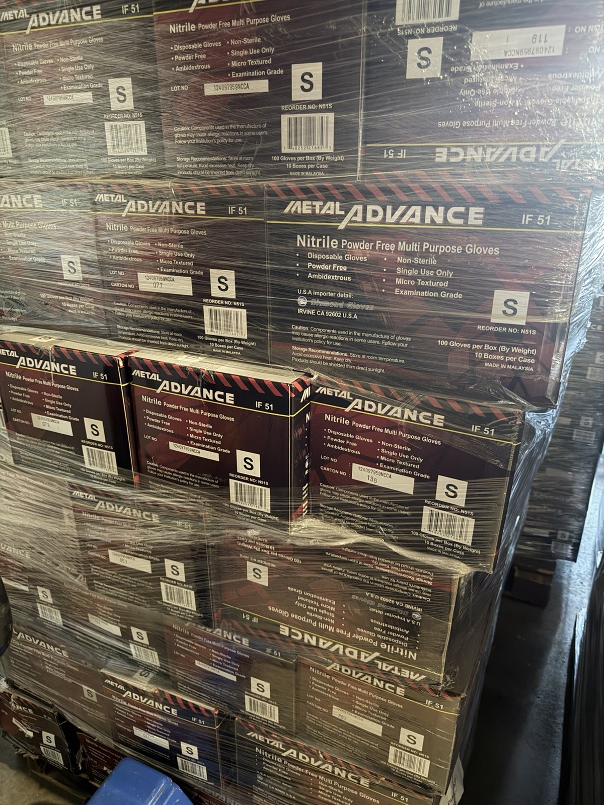 Advance Exam Nitrile Gloves Powder Free Black, Case Of 1000 PCs Small 5 Mil