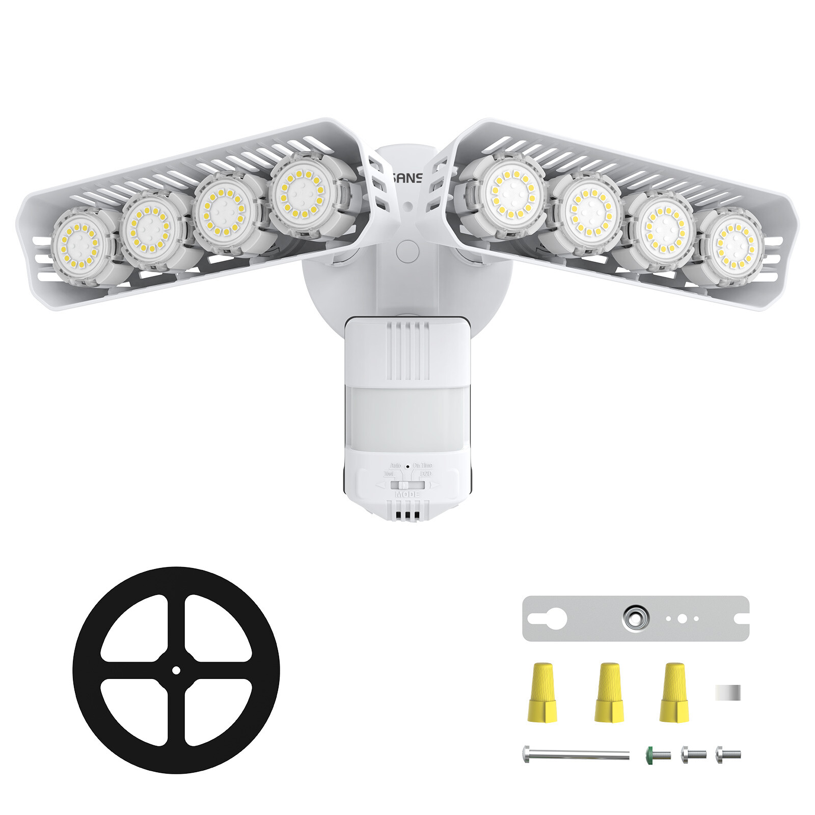 SANSI 2x LED Security Light Motion Sensor 7000LM IP65 Outdoor Wall Floodlight