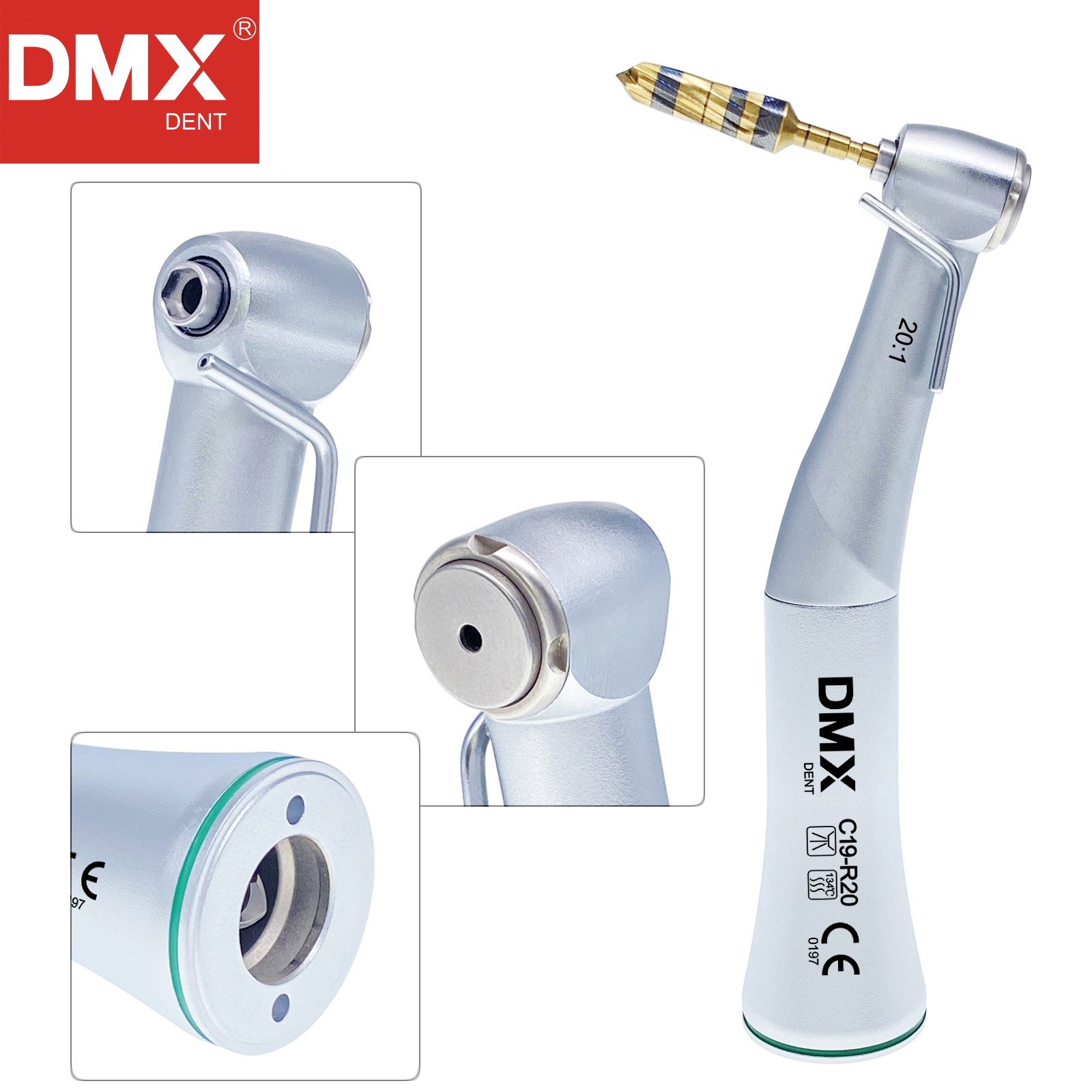 DMXDENT Dental Implant Handpiece 20:1 Contra Angle Surgical Adec WI-75 E/KM