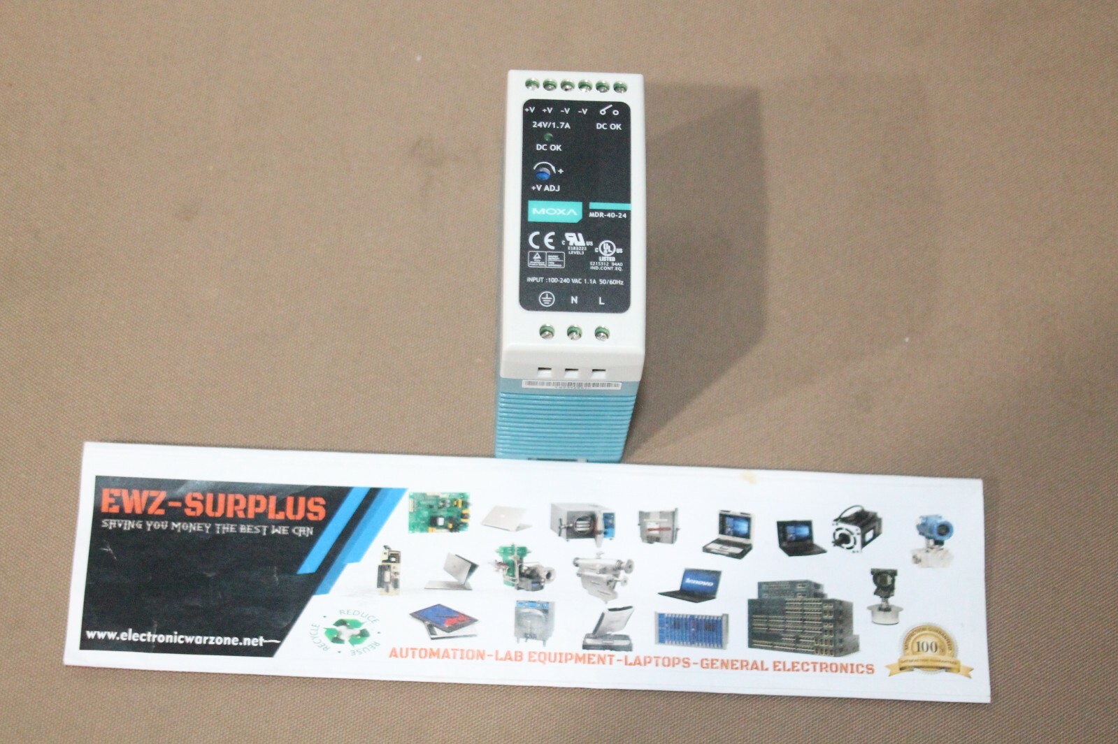 NEW MOXA MDR-40-24 DIN RAIL POWER SUPPLY OUTPUT 24V DC INPUT 85-264VAC