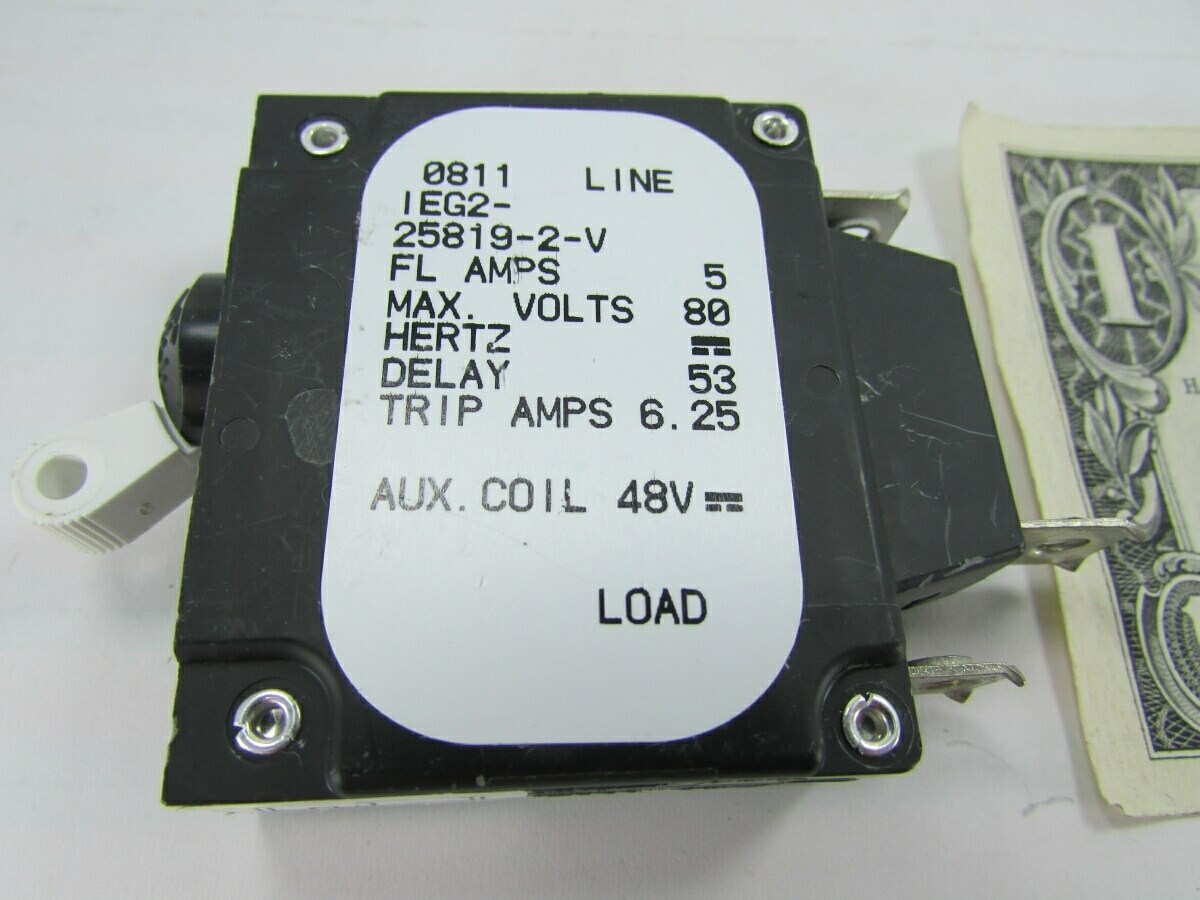 Airpax 5A 6.25A Trip Circuit Breaker Switches IEG2-25819-2-V Magnetic Hydraulic