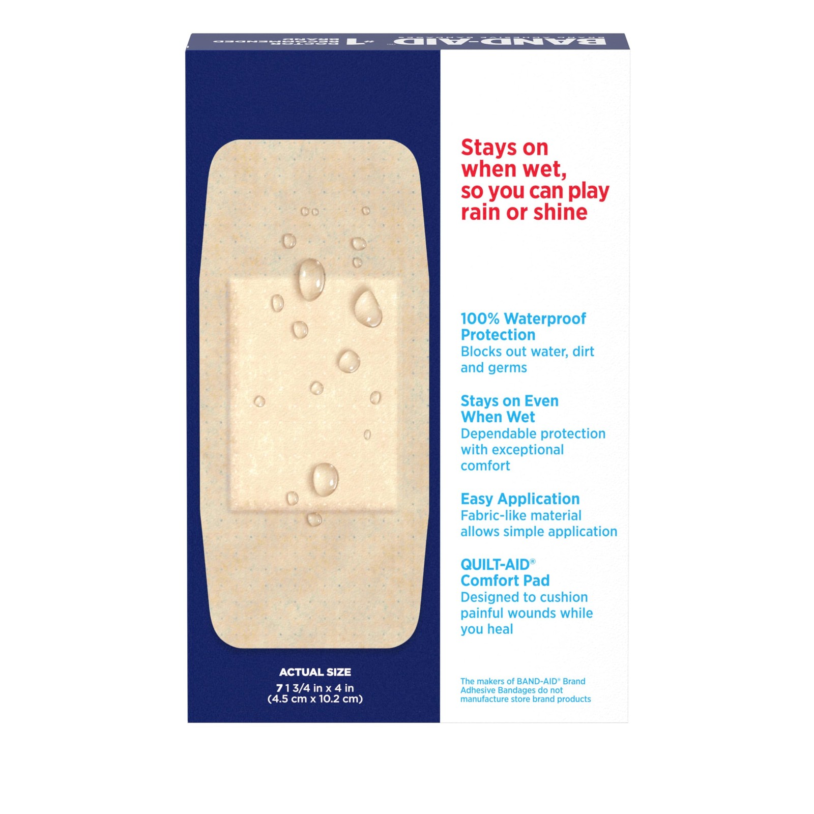 Band-Aid Brand Water Block Flex 100% Waterproof Adhesive Bandages for 7 Count