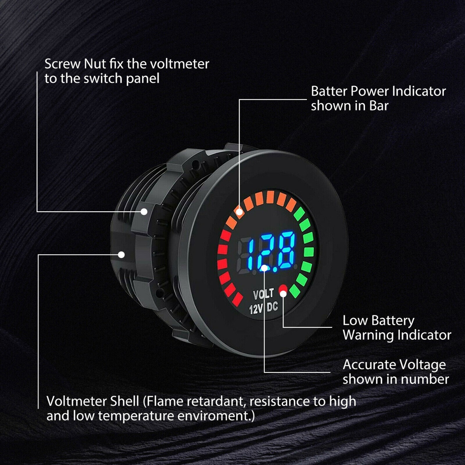 Waterproof CAR Battery Meter DC 12V Voltmeter LED Digital Display Voltage Gauge
