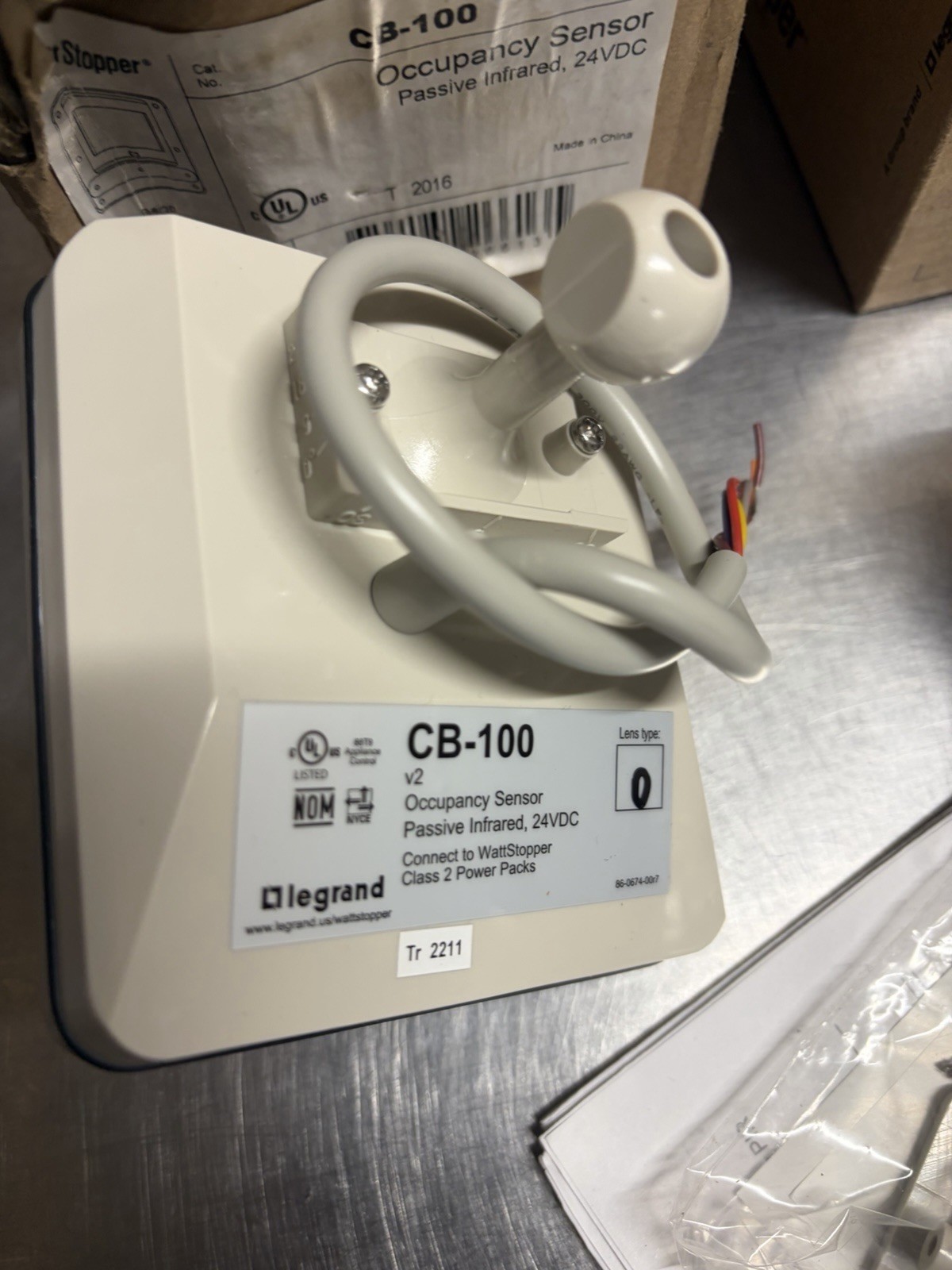TWO-Wattstopper CB-100 Beige Occupancy Sensor Passive Infrared 24VDC-