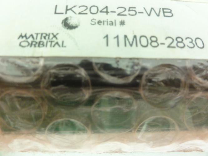 187360 New-No Box; Matrix Orbital LK204-25-WB LCD Display Module; 4.75V~5.25V