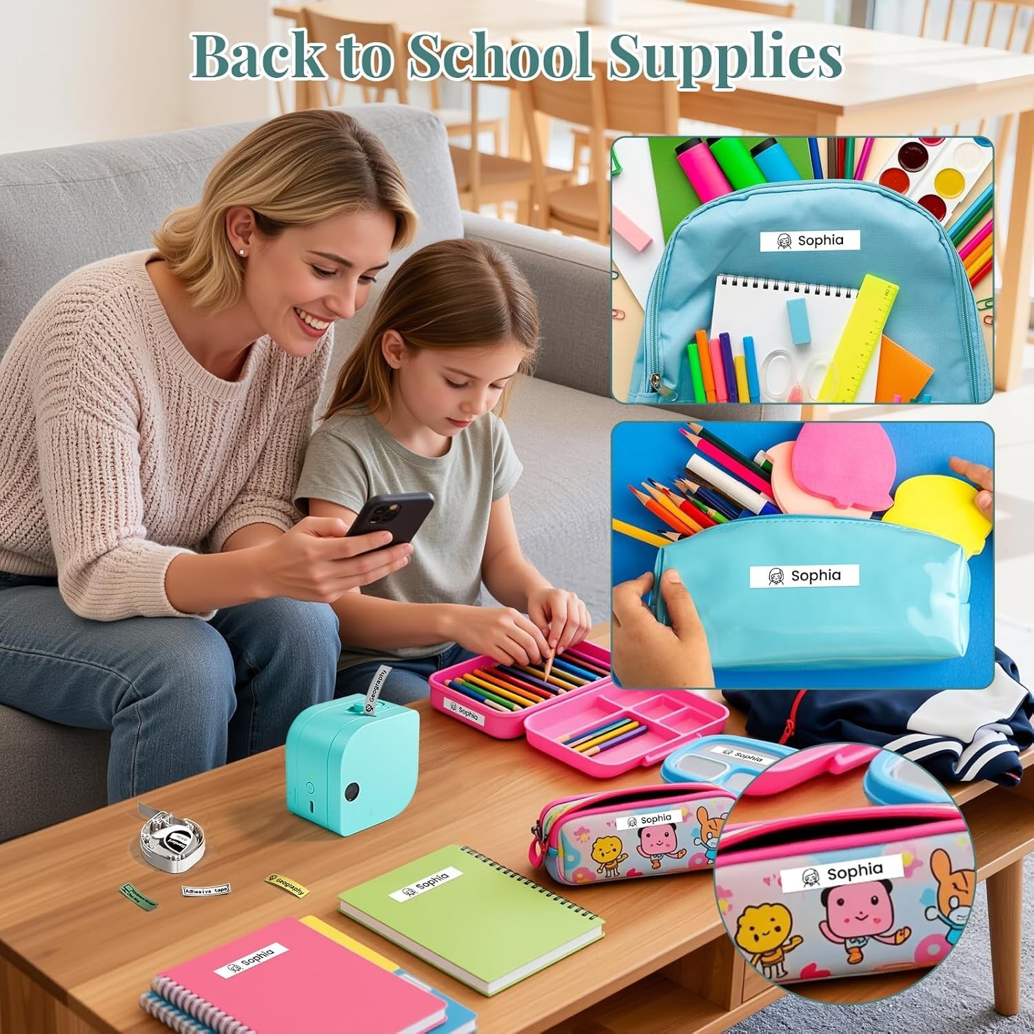 Phomemo Label Maker Machine with Tape, P12 Bluetooth Mini Label Makers Thermal