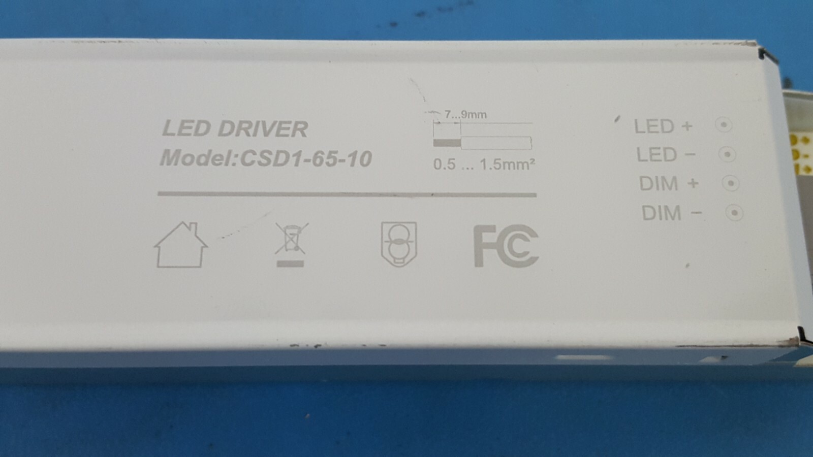 LED Driver 65W Dimmable 100-277VAC, 30-40VDC 1600mA, 1.6A, CSD1-65-10 ( ONE )