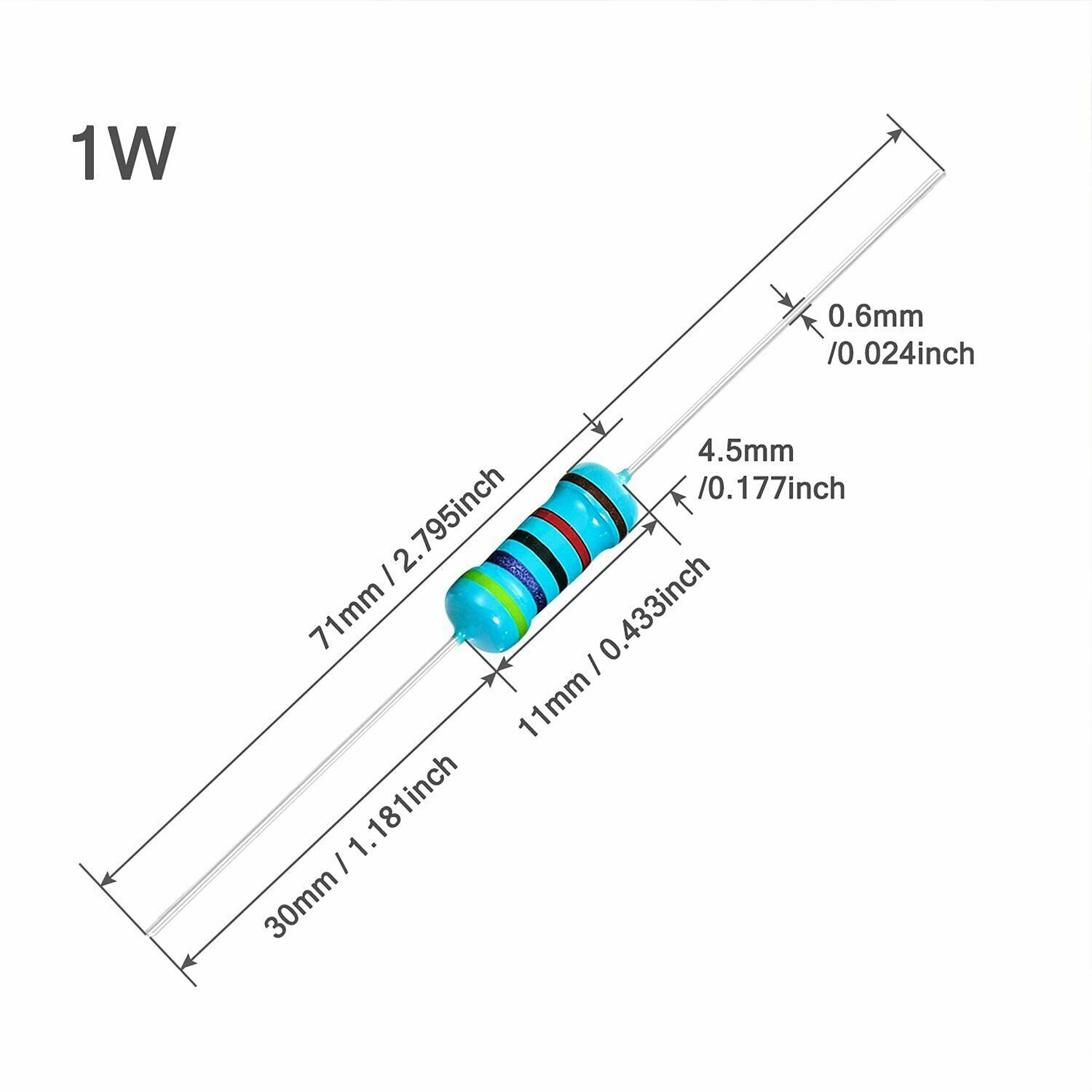 10 PCS 2.2 Ohm 1 Watts Metal Film Resistors 1% Tolerance Shipped From USA