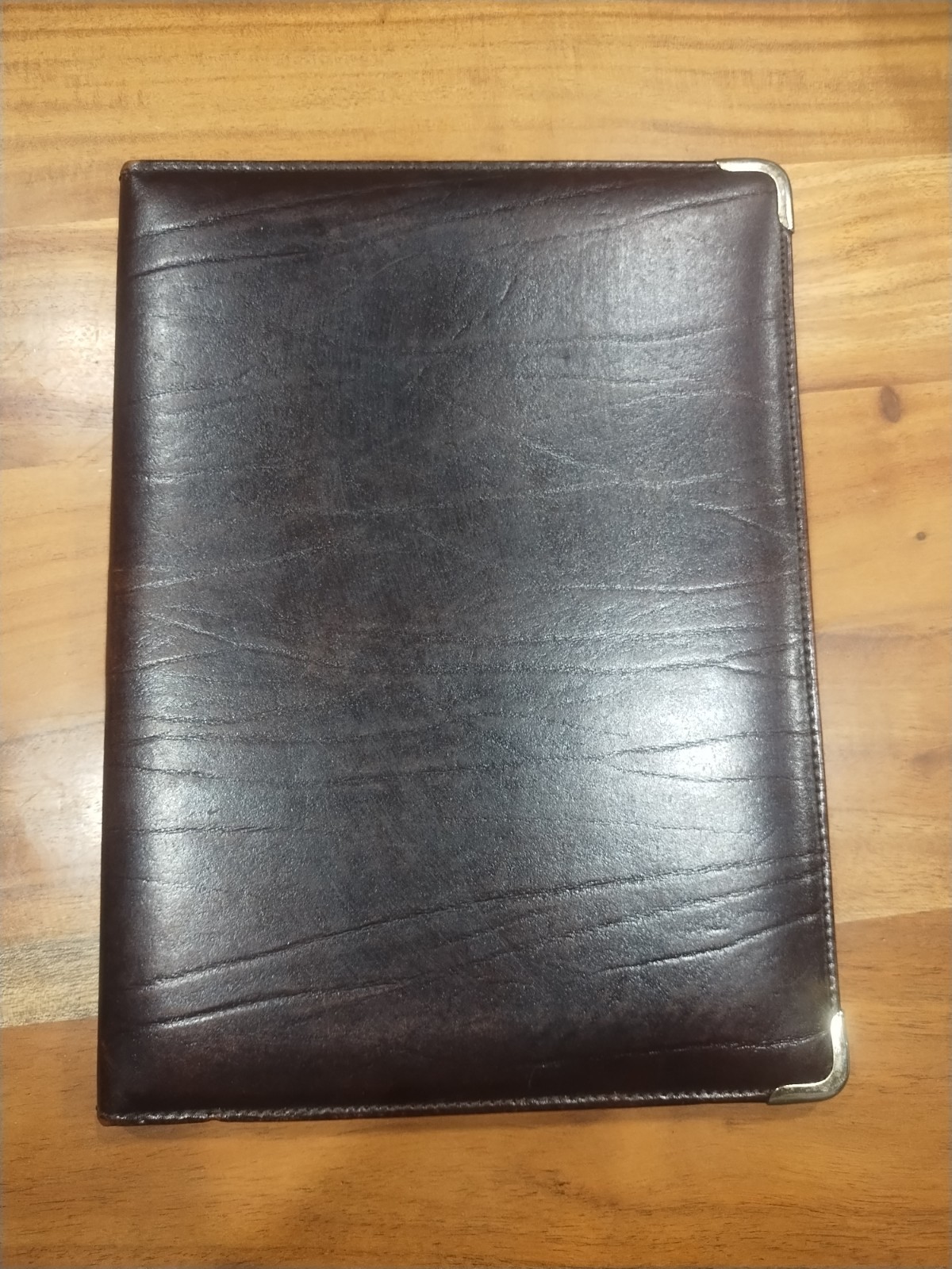 Made in Spain Top Grain Cowhide Leather Organizer Portfolio Folio Brown