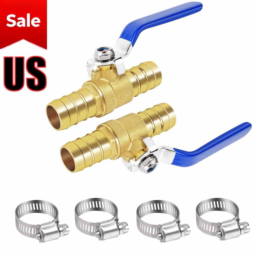 5/8″ Brass Hose Barb Ball Valve Kit – Heater Hose Shut Off Valve for Automotive