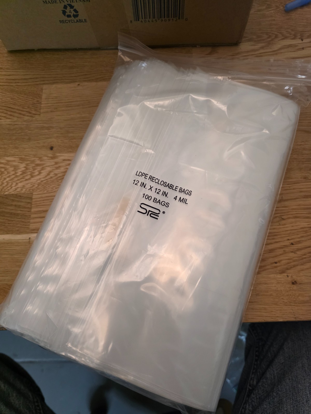 1000 PCS HEAVY DUTY 12″ x 12″ Clear Zipper Seal Bags Reclosable Plastic Bag
