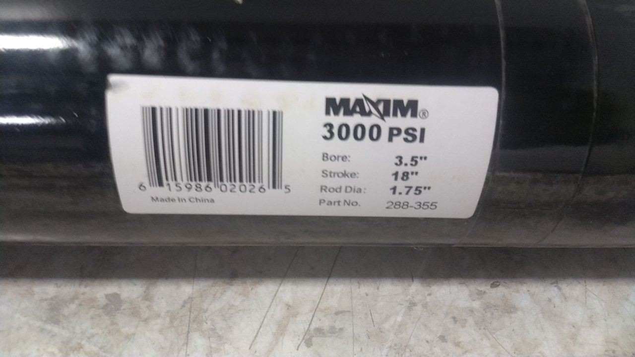 Maxim 288-355 3.5 In Bore Dia 18 In Stroke L Heavy Dty Welded Hydraulic Cylinder