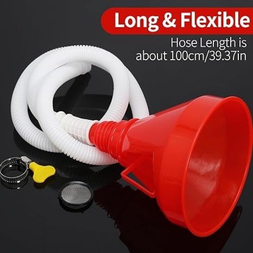 Wide Mouth Oil Funnel with 100cm Long Hose Universal Fuel F Number of Items: 1